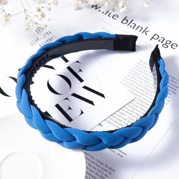 braided headband blue