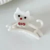 cat hair clip white