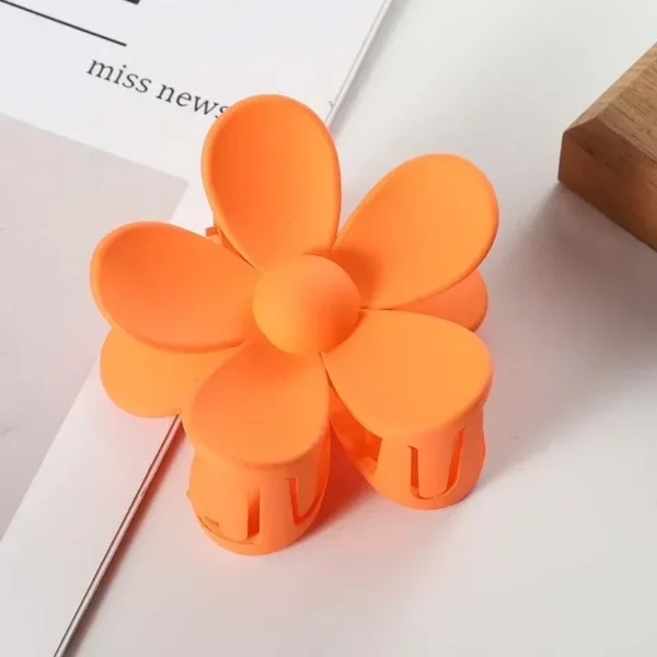 flower hair clips orange