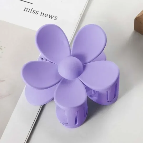 flower hair clips purple