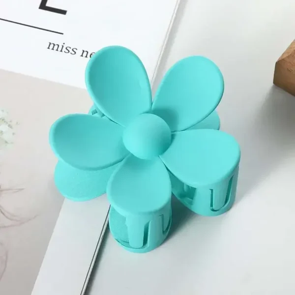 flower hair clips turquoise