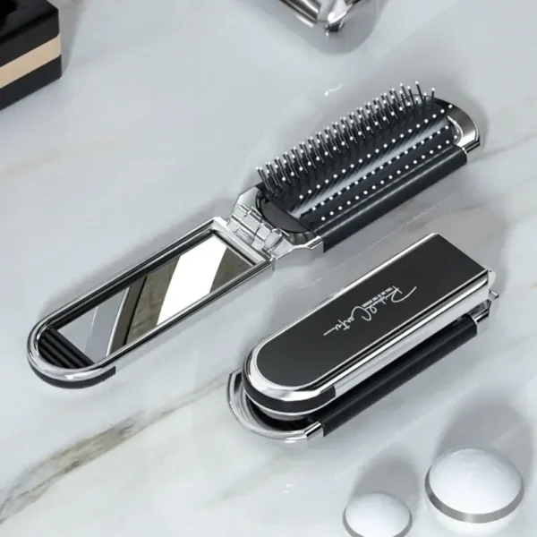 hairbrush mirror silver